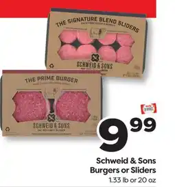 Weis Markets Schweid & Sons Burgers or Sliders offer