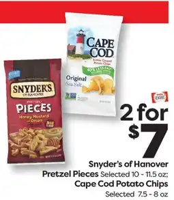 Weis Markets Snyder's of Hanover Pretzel Pieces Selected 10-11.5 oz Cape Cod Potato Chips Selected 7.5-8 oz offer