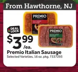 Stop&Shop Premio Italian Sausage offer
