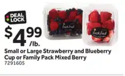 Stop&Shop Small or Large Strawberry and Blueberry Cup or Family Pack Mixed Berry offer