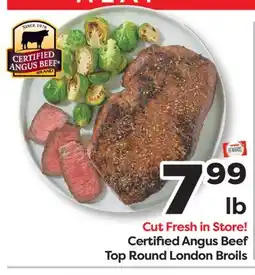 Weis Markets Certified Angus Beef Top Round London Broils offer