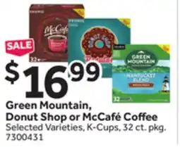 Stop&Shop Green Mountain, Donut Shop or McCafé Coffee offer
