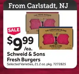Stop&Shop Schweid & Sons Fresh Burgers offer
