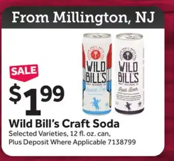 Stop&Shop Wild Bill's Craft Soda offer