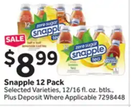 Stop&Shop Snapple 12 Pack offer