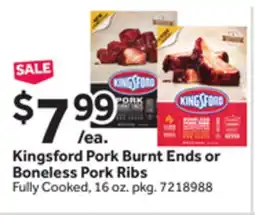 Stop&Shop Kingsford Pork Burnt Ends or Boneless Pork Ribs offer