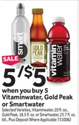 Stop&Shop Vitaminwater, Gold Peak or Smartwater offer
