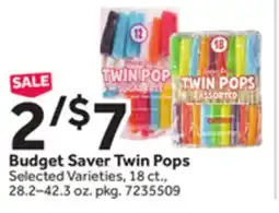 Stop&Shop Budget Saver Twin Pops offer