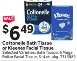 Stop&Shop Cottonelle Bath Tissue or Kleenex Facial offer