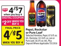 Stop&Shop Pepsi, Rockstar or Pure Leaf offer
