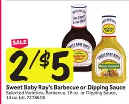Stop&Shop Sweet Baby Ray's Barbecue or Dipping Sauce offer