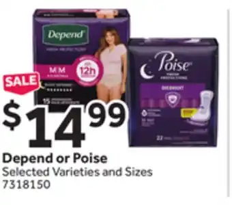 Stop&Shop Depend or Poise offer