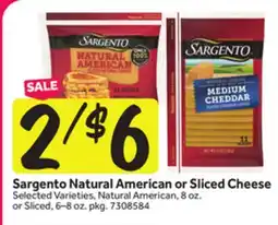 Stop&Shop Sargento Natural American or Sliced Cheese offer