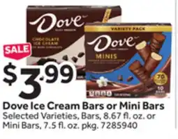 Stop&Shop Dove Ice Cream Bars or Mini Bars offer