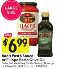 Stop&Shop Rao's Pasta Sauce or Filippo Berio Olive Oil offer