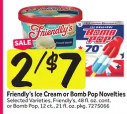 Stop&Shop Friendly's Ice Cream or Bomb Pop Novelties offer