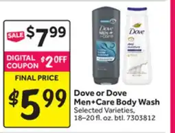 Stop&Shop Dove or Dove Men + Care Body Wash offer