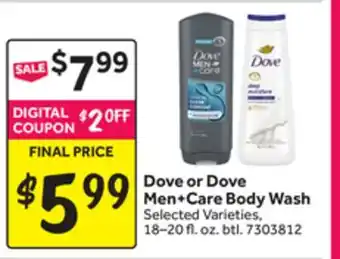 Stop&Shop Dove or Dove Men + Care Body Wash offer