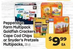 Tony’s Fresh Market Pepperidge Farm Multipack Goldfish Crackers, Cape Cod Chips or Snyder's Pretzels Multipacks, 20 ct offer
