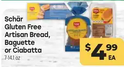 Tony’s Fresh Market Schär Gluten Free Artisan Bread, Baguette or Ciabatta offer