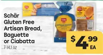 Tony’s Fresh Market Schär Gluten Free Artisan Bread, Baguette or Ciabatta offer