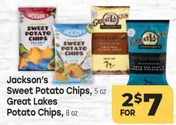 Tony’s Fresh Market Jackson's Sweet Potato Chips, 5 oz Great Lakes Potato Chips, 8 oz offer