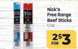 Tony’s Fresh Market Nick's Free Range Beef Sticks offer