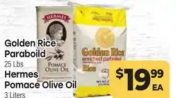 Tony’s Fresh Market Golden Rice Paraboild 25 Lbs Hermes Pomace Olive Oil 3 Liters offer