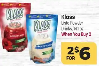 Tony’s Fresh Market Klass Listo Powder Drinks offer