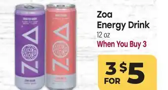 Tony’s Fresh Market Zoa Energy Drink offer