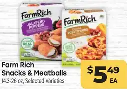 Tony’s Fresh Market Farm Rich Snacks & Meatballs offer