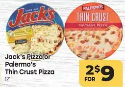 Tony’s Fresh Market Jack's Pizza' Palermo's Thin Crust Pizza offer