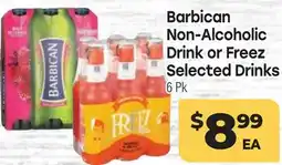 Tony’s Fresh Market Barbican Non-Alcoholic Drink or Freez Selected Drinks offer