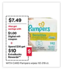 CVS Pampers wipes 112-216 ct offer