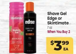 Tony’s Fresh Market Shave Gel Edge or Skintimate offer