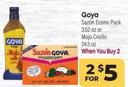 Tony’s Fresh Market Goya Sazón Econo Pack 3.52 oz or Mojo Criollo 24.5 oz offer