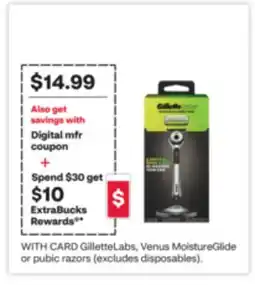 CVS GilletteLabs, Venus MoistureGlide or pubic razors offer
