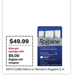 CVS Men's or Women's Rogaine 3 ct offer