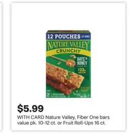 CVS Nature Valley, Fiber One bars value pk. 10-12 ct. or Fruit Roll-Ups 16 ct offer