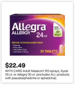 CVS Adult Nasacort 120 sprays, Xyzal 35 ct. or Allegra 30 ct offer