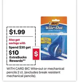 CVS BIC Wite•out or mechanical pencils offer