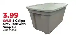 Runnings 5 Gallon Gray Tote with Snap Lid offer