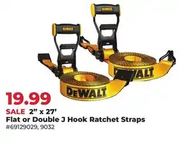Runnings 2 x 27' Flat or Double J Hook Ratchet Straps offer