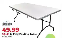 Runnings Iceberg 6' Poly Folding Table offer