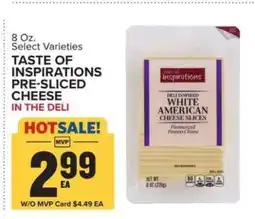 Food Lion Taste of Inspirations Pre-Sliced Cheese offer