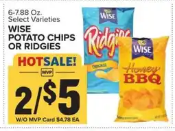 Food Lion Wise Potato Chips or Ridgies offer
