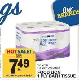 Food Lion FOOD LION 1-PLY BATH TISSUE offer