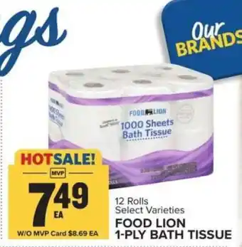 Food Lion FOOD LION 1-PLY BATH TISSUE offer
