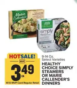 Food Lion Healthy Choice Simply Steamers or Marie Callender's Dinners offer
