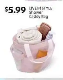 Aldi LIVE IN STYLE Shower Caddy Bag offer
